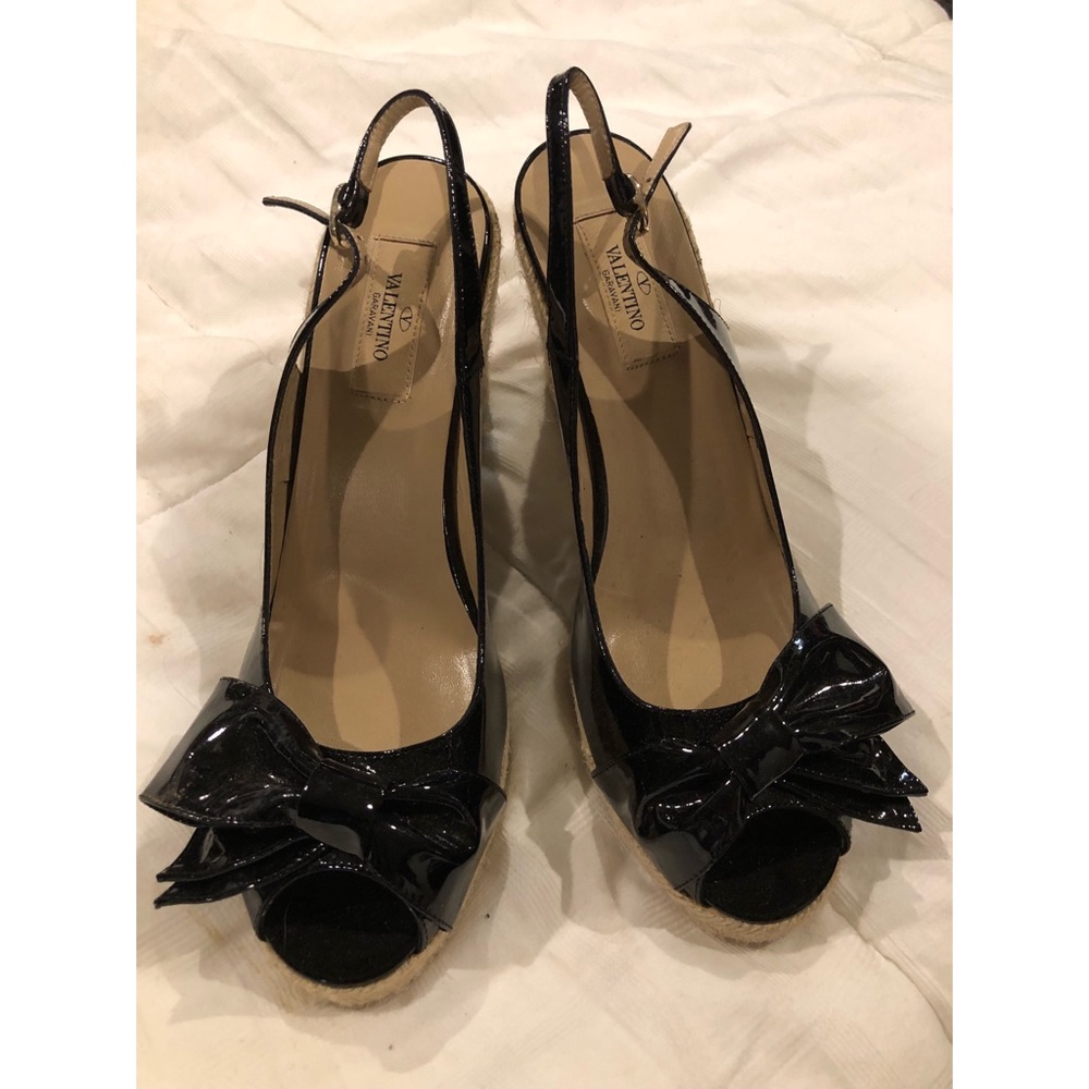 Valentino ‘Mena’ Patent Leather Espadrille Wedge